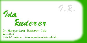 ida ruderer business card